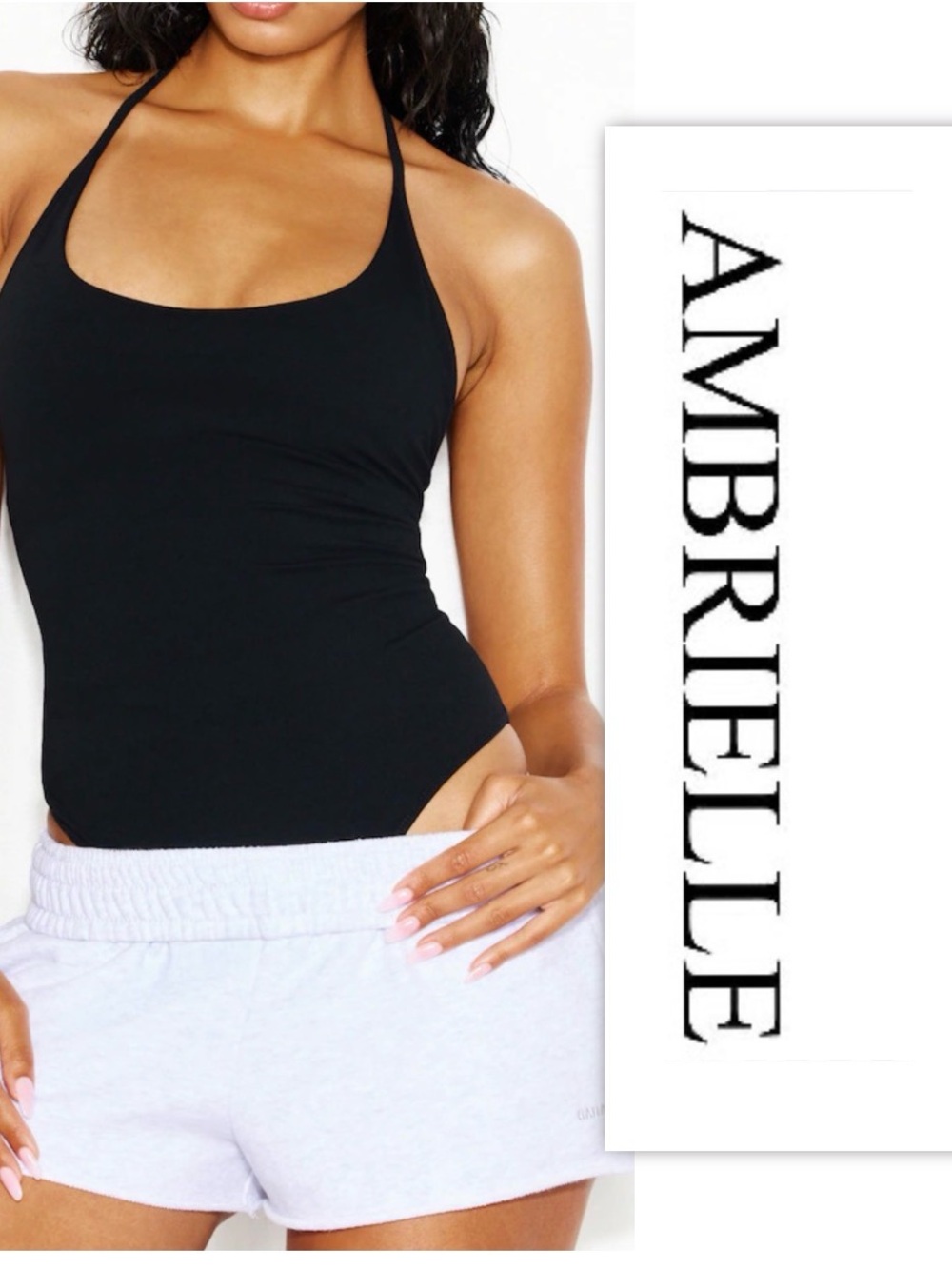 Ambrielle Black Tank Bodysuit